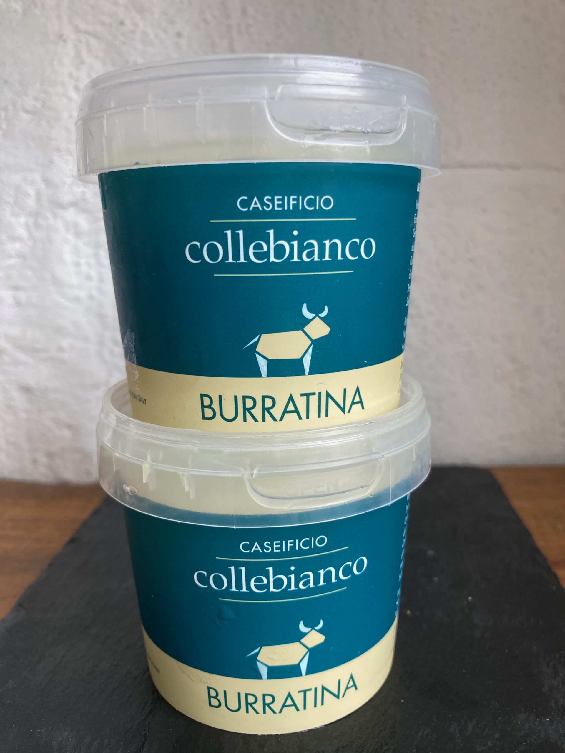 two tubs of Burrata from collebianco