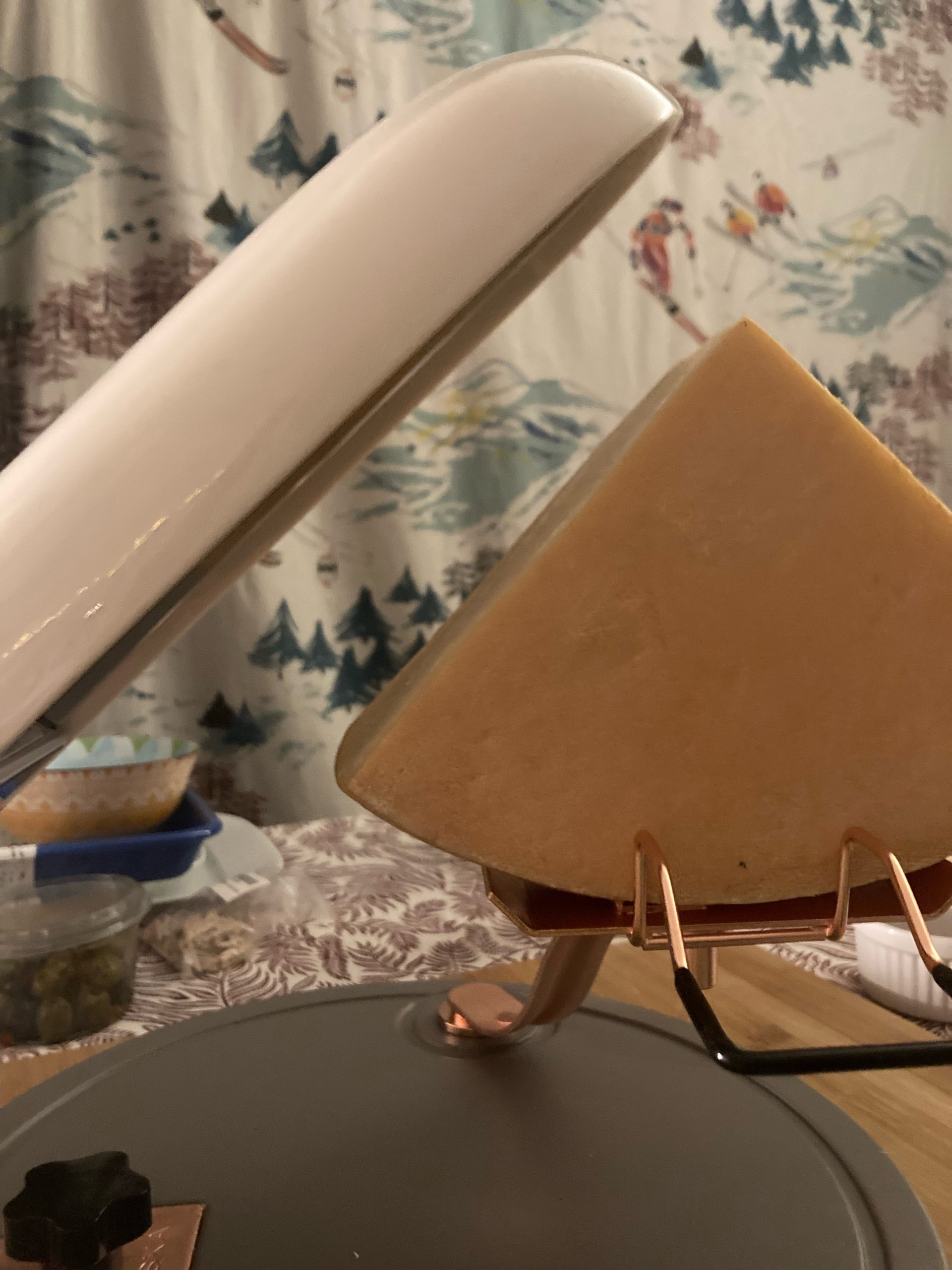 Raclette machine and cheese