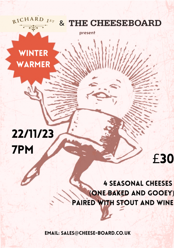 Cheeseboard winter warmer event poster