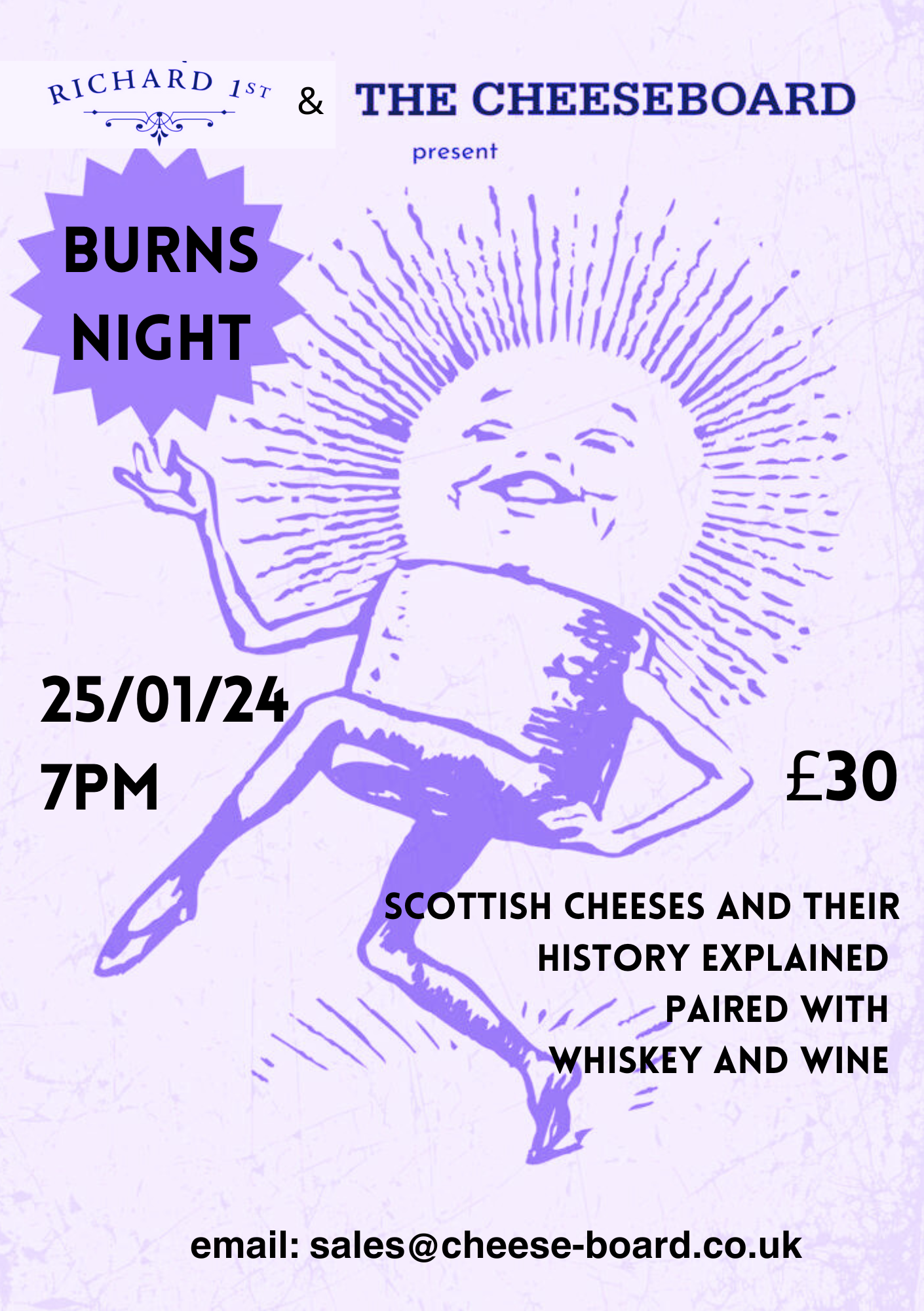 Cheeseboard Burns Night Scottish cheese