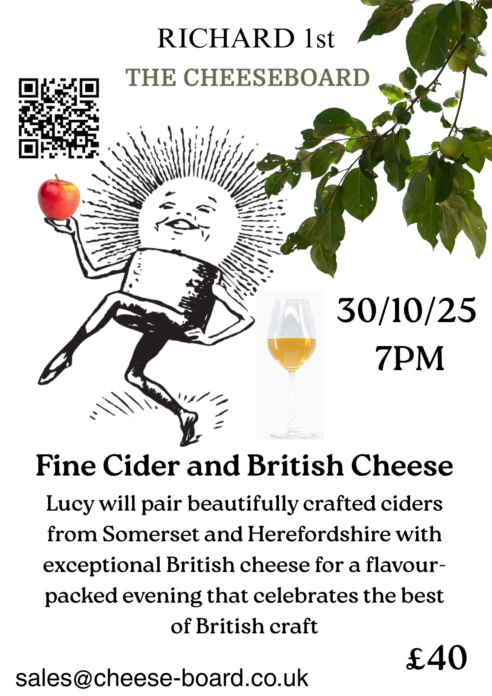 30/10/2025: Fine Cider and British Cheese Pairing